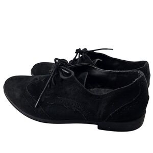 MIA Black Suede Wingtip Brogues Oxfords Lace Up Shoes Women's Size 8 GUC